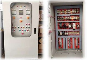 Control panel cabinets, closed and open